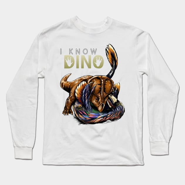 Fighting Dinosaurs Long Sleeve T-Shirt by I Know Dino